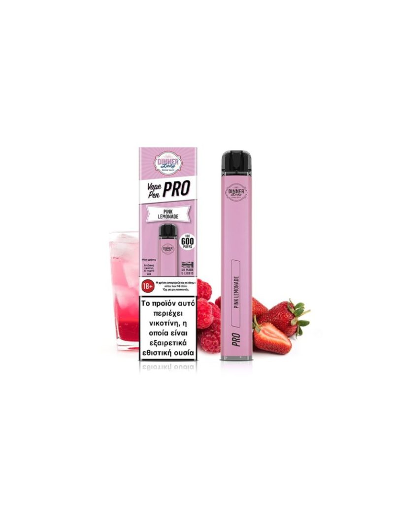 Dinner lady Vape Pen Pro Pink Lemonade 2ml 20mg, 0mg