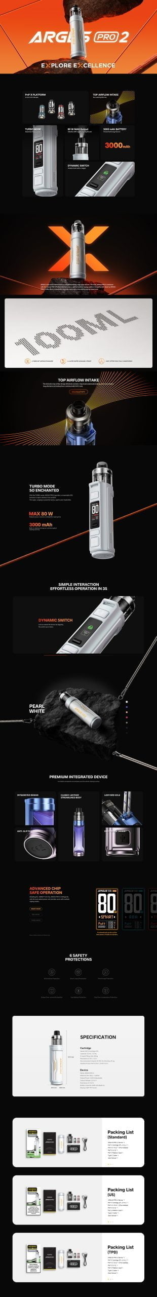 VooPoo Argus Pro 2 Kit 80W 3000mAh 5ml 2 31640 VooPoo Argus Pro 2 Kit 80W 3000mAh 5ml