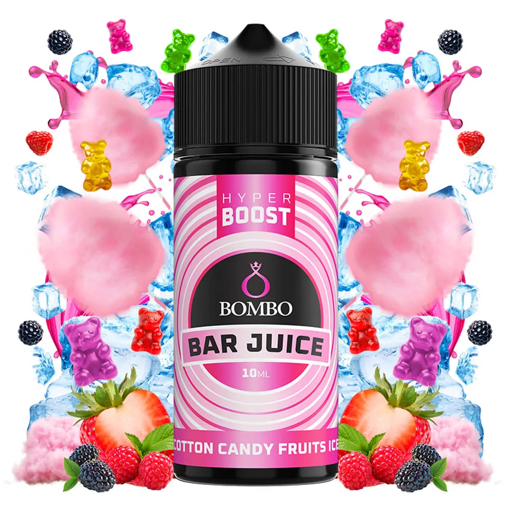 Bombo Bar Juice Hyper Boost Cotton Candy Fruits Ice 10ml/120ml 1 Bombo Bar Juice Hyper Boost Cotton Candy Fruits Ice 10ml/120ml