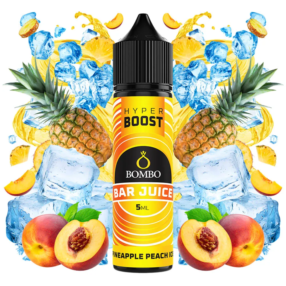 Bombo Bar Juice Hyper Boost Pineapple Peach Ice 5ml / 60ml 1 Bombo Bar Juice Hyper Boost Pineapple Peach Ice 5ml / 60ml