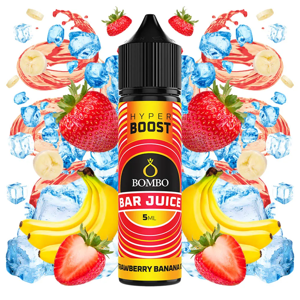 Bombo Bar Juice Hyper Boost Strawberry Banana Ice 5ml / 60ml 1 Bombo Bar Juice Hyper Boost Strawberry Banana Ice 5ml / 60ml
