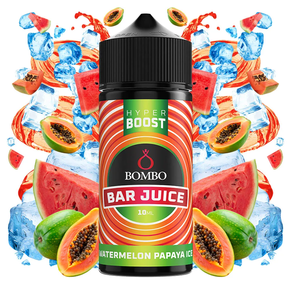 Bombo Bar Juice Hyper Boost Watermelon Papaya Ice 10ml/120ml 1 Bombo Bar Juice Hyper Boost Watermelon Papaya Ice 10ml/120ml