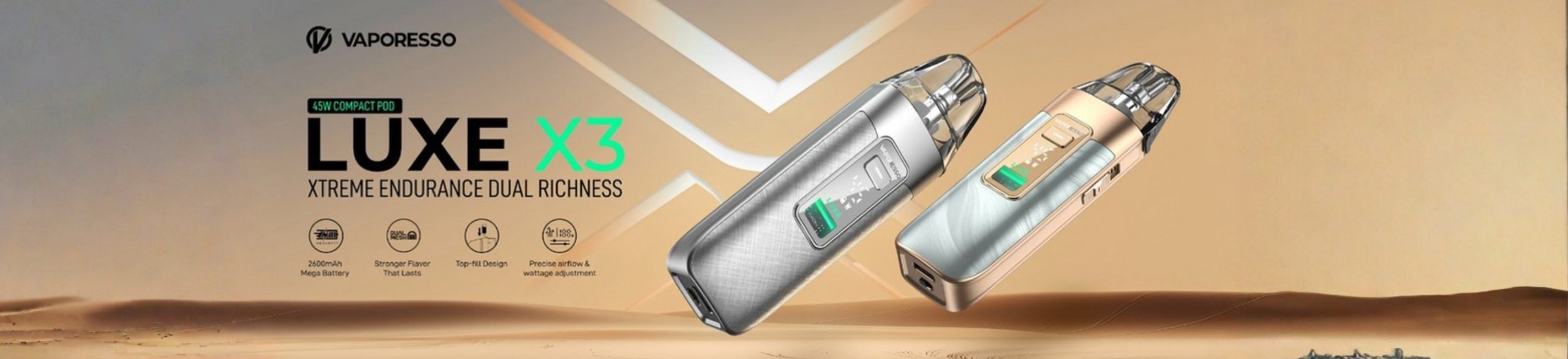 Banenr Vaporesso Luxe X3 Kit 2600mAh