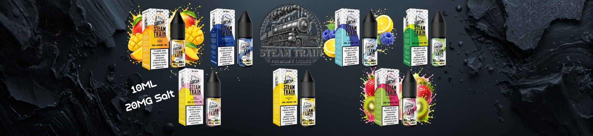banner with 7 flavour 10ml by steam train